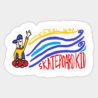 skateboard kid Sticker
